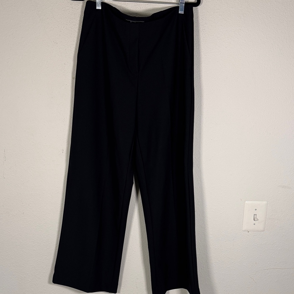 JL Atelier Classic Black Wide Leg Pants size Medium with pockets